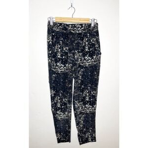 Mikoh Animal Print Taper Cropped Pants Black Multi Women's 2